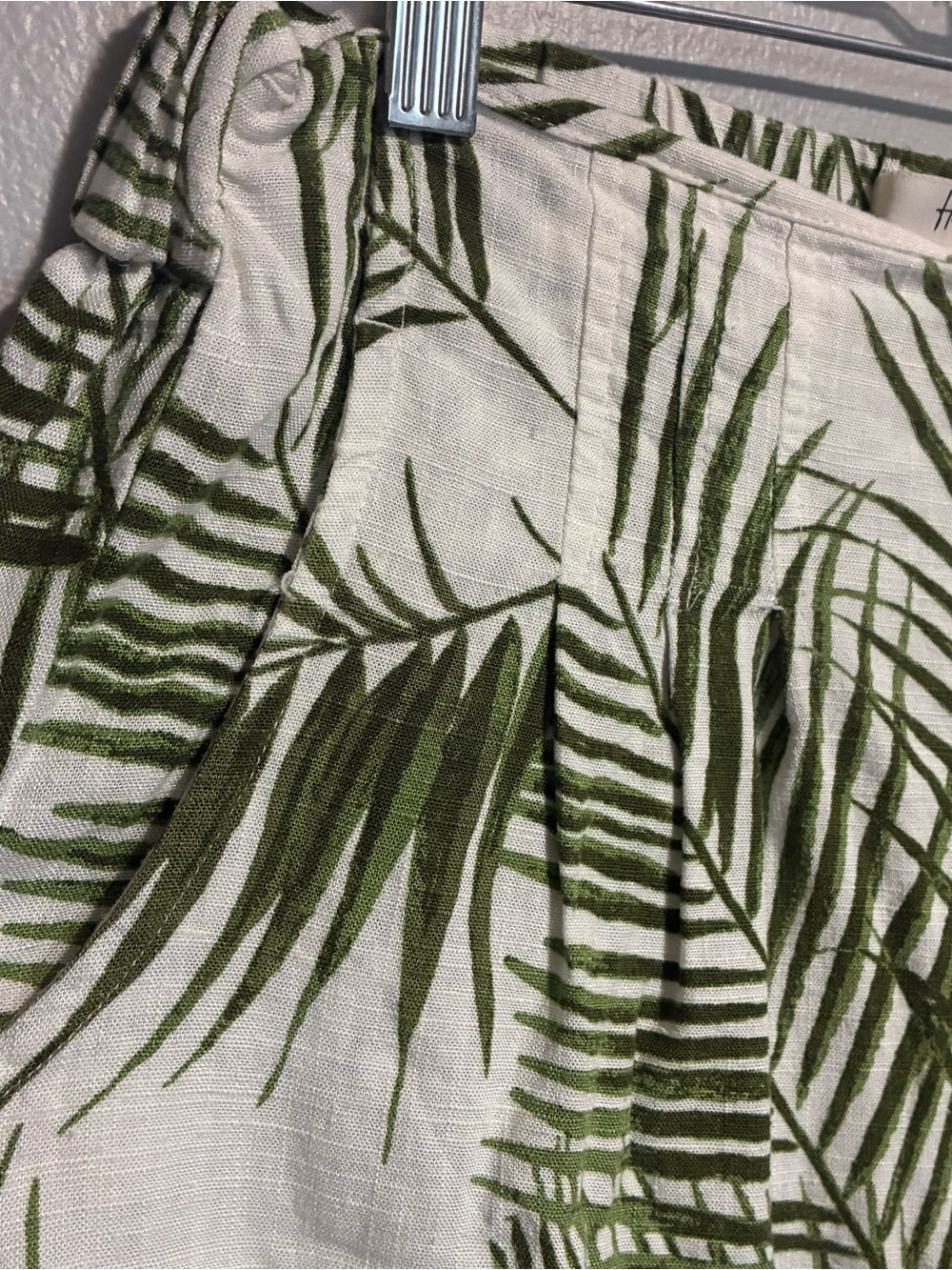 Haven & Blair Tropical Palm Print Cropped Wide-Leg Pants Linen Blend– Size Large - Picture 7 of 7